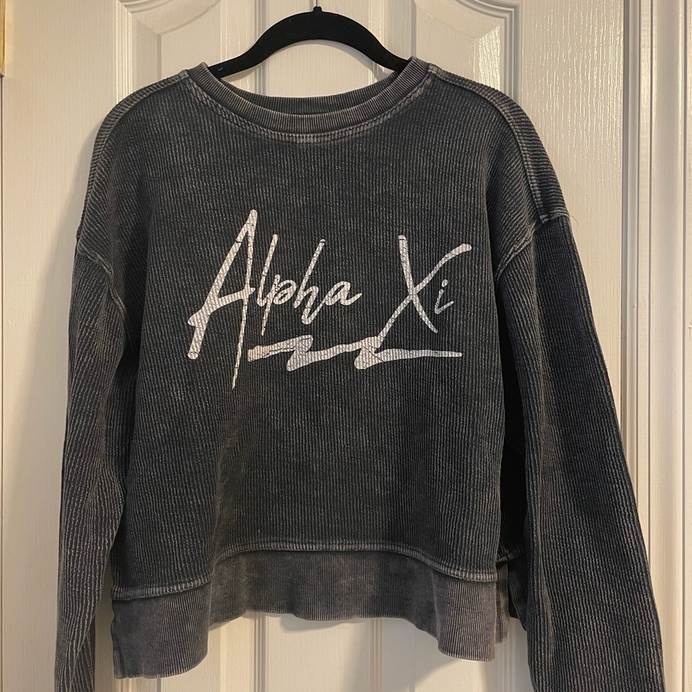 Alpha Xi Delta - Sorority Dark Grey Corduroy Shirt